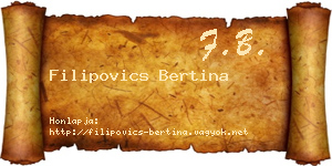 Filipovics Bertina névjegykártya